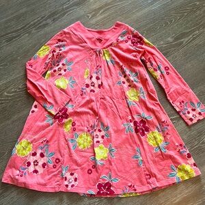 Tea Collection Girls Long Sleeve Pink Dress with Flowers